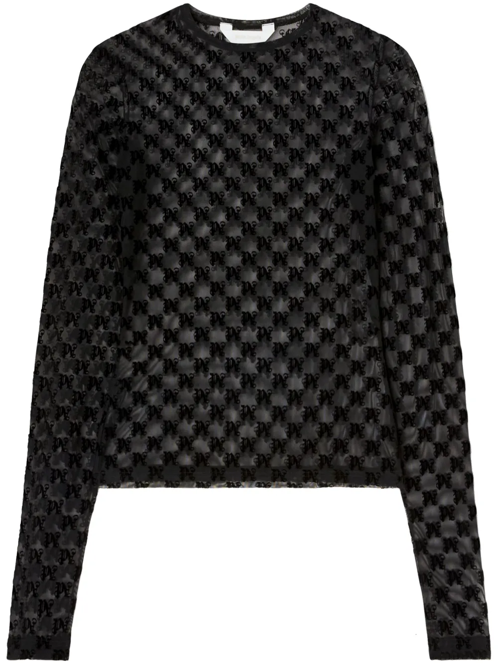 Palm Angels Monogram-pattern Sheet Top In Black