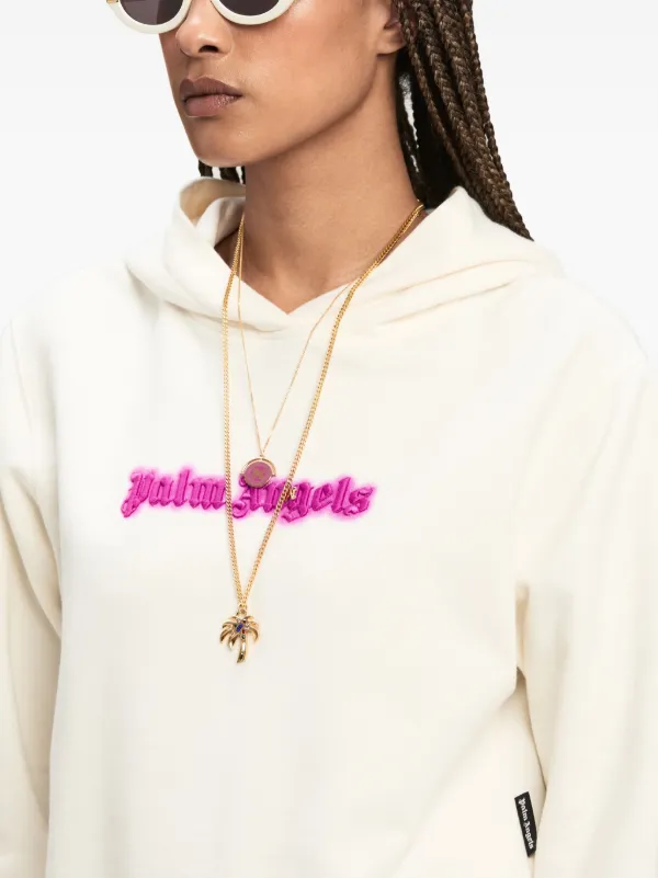 Palm Angels ロゴ パーカー | ホワイト | FARFETCH JP