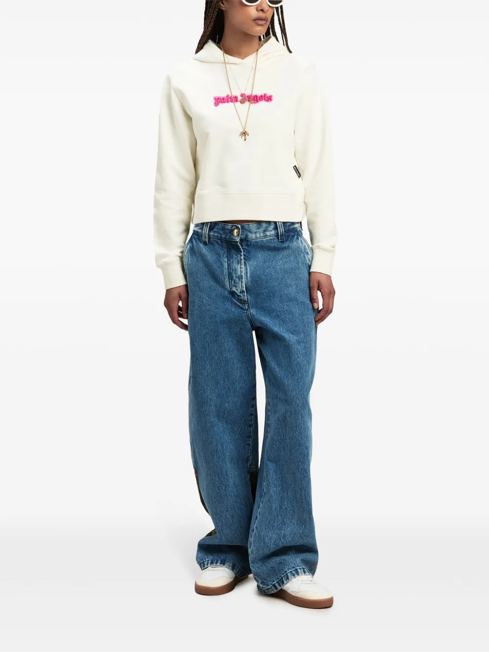 palmangels Palm Angels Hoodie met logoprint - Wit