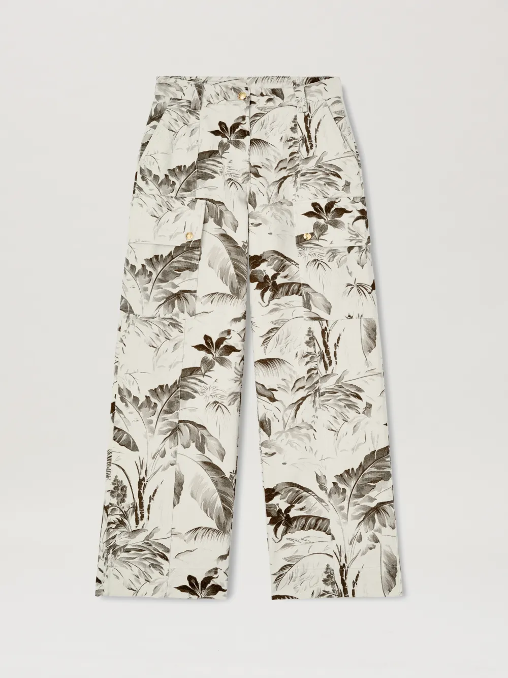 Palm Angels Jungle Wide-leg Cargo Trousers In Neutrals