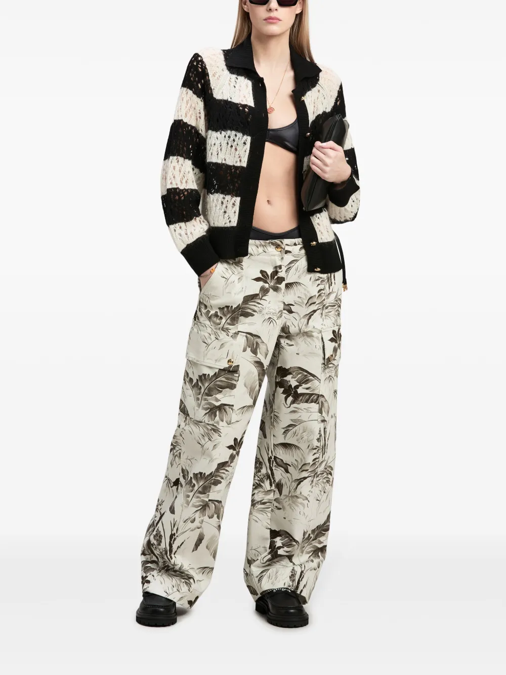 Palm Angels Jungle cargo broek met wijde pijpen - Beige