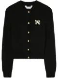 Palm Angels PA Monogram-intarsia cardigan - Black