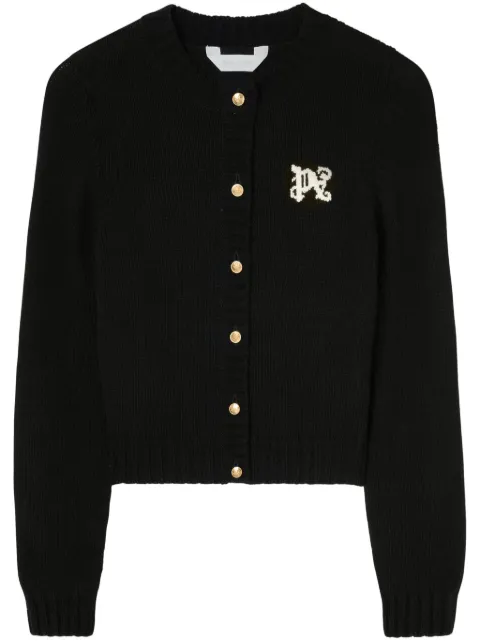 Palm Angels PA Monogram-intarsia cardigan