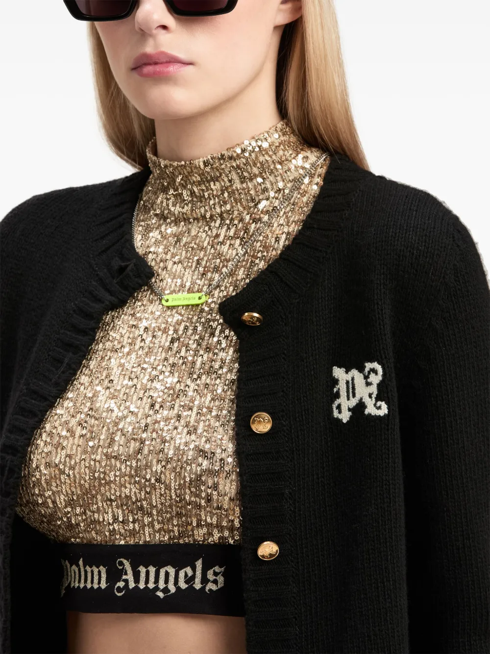 Palm Angels Cardigan PA Monogram | Image 6
