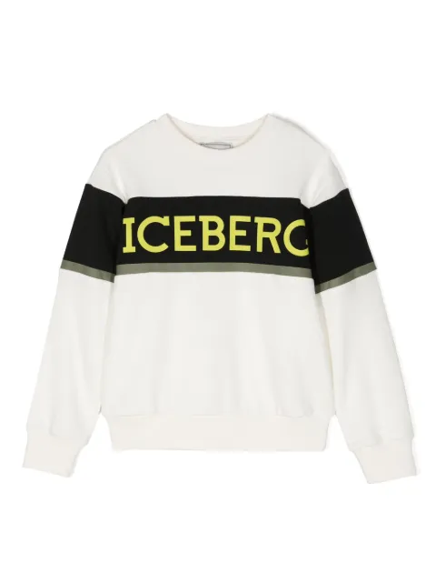 Iceberg Kids sudadera con cuello redondo y logo estampado