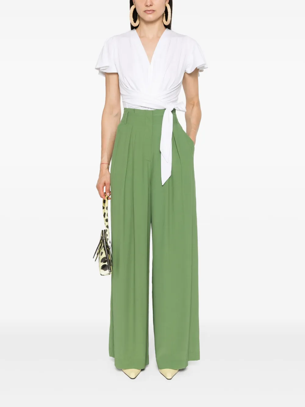 DVF Diane von Furstenberg Bellini high waist palazzo broek - Groen