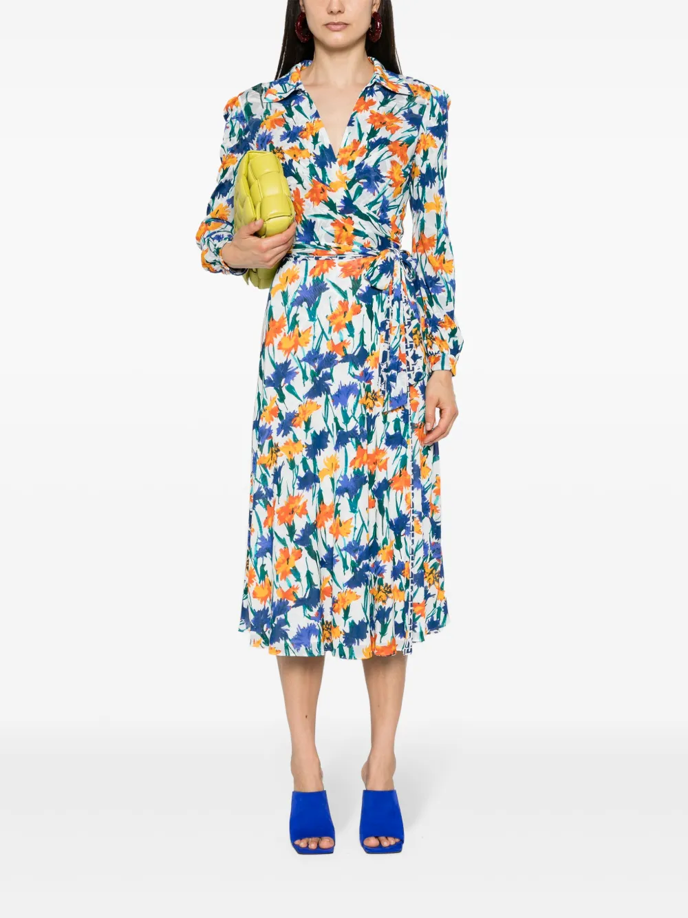 DVF Diane von Furstenberg Phoenix omkeerbare wikkeljurk Wit