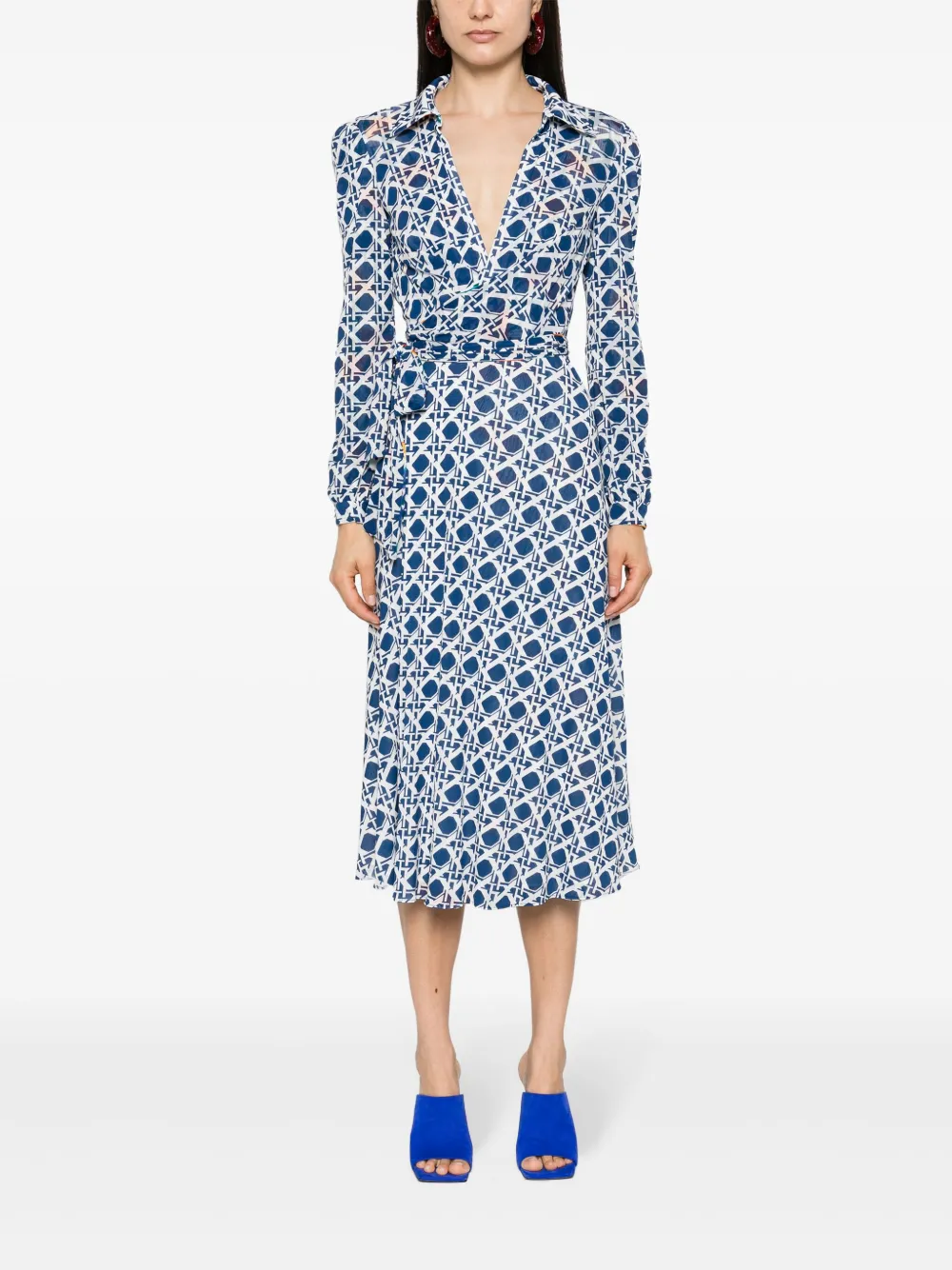 DVF Diane Von Furstenberg Phoenix Reversible Wrap Dress White FARFETCH UK