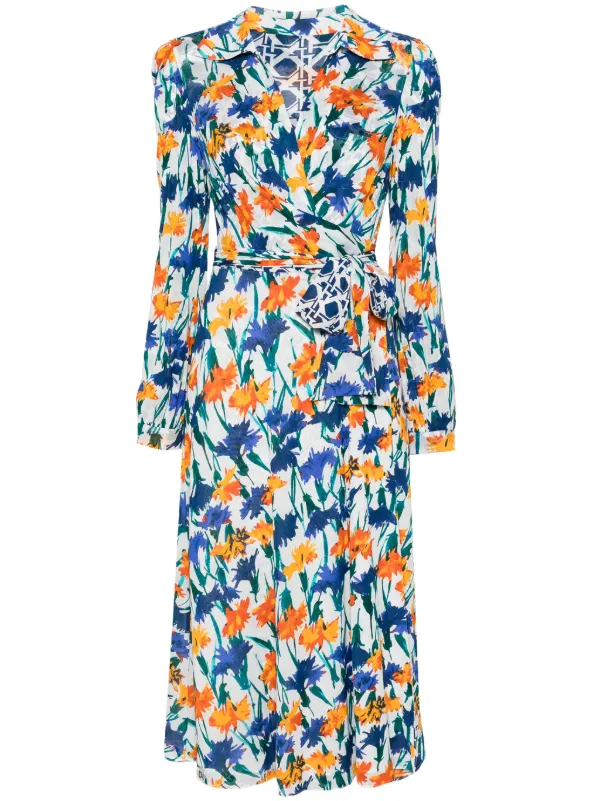 DVF Diane Von Furstenberg Phoenix Reversible Wrap Dress White FARFETCH TR