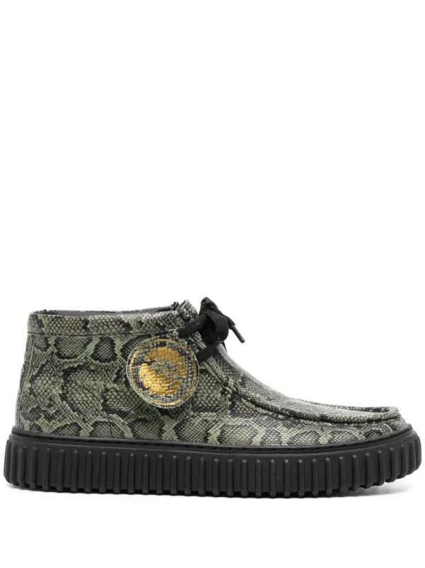Bottines effet peau de serpent sale