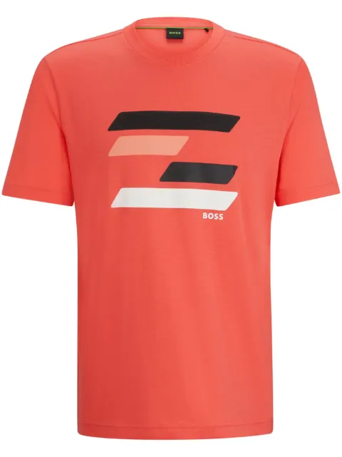 BOSS textured-print cotton T-shirt