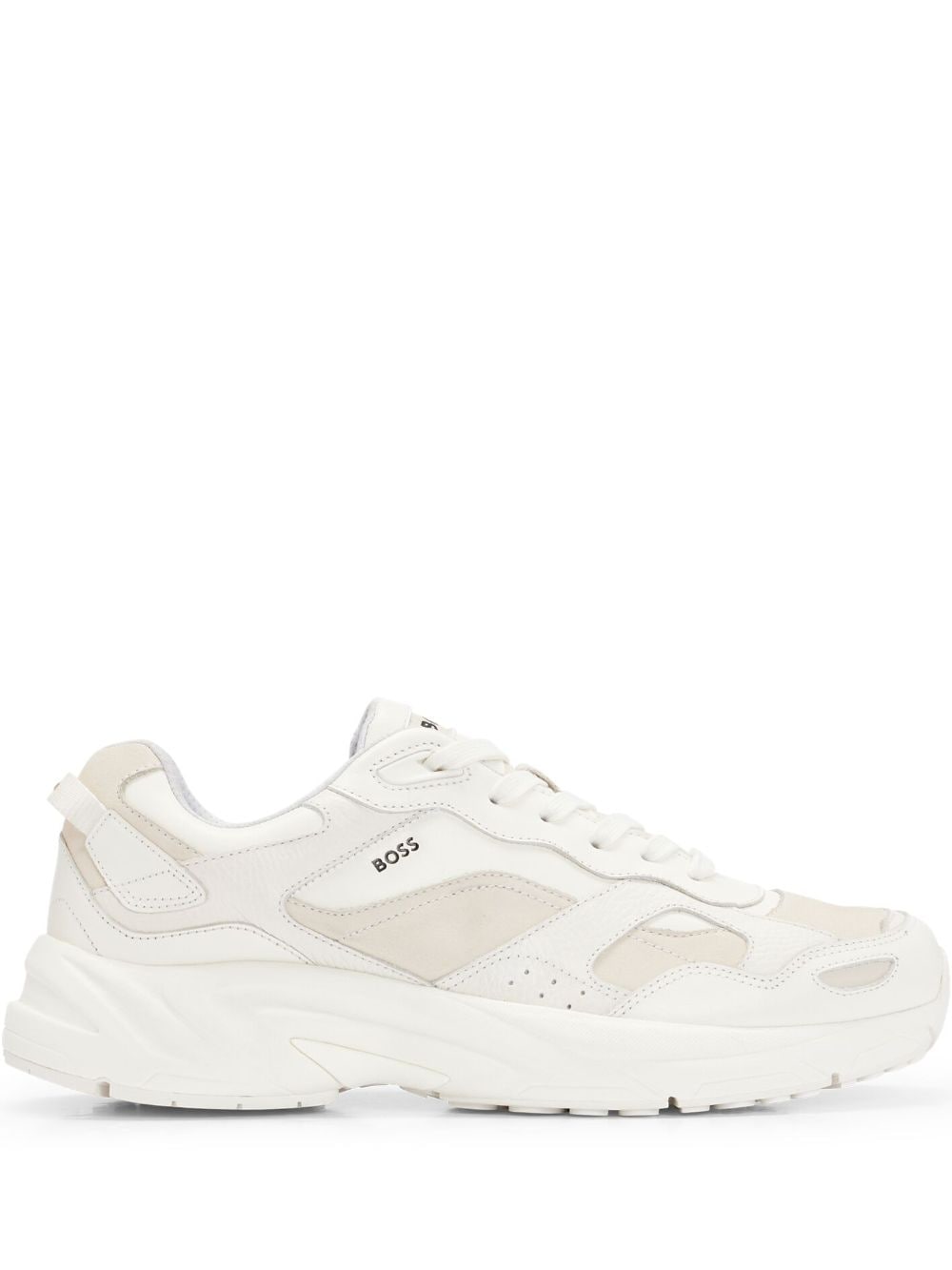 Hugo Boss Logo-print Leather Sneakers In White