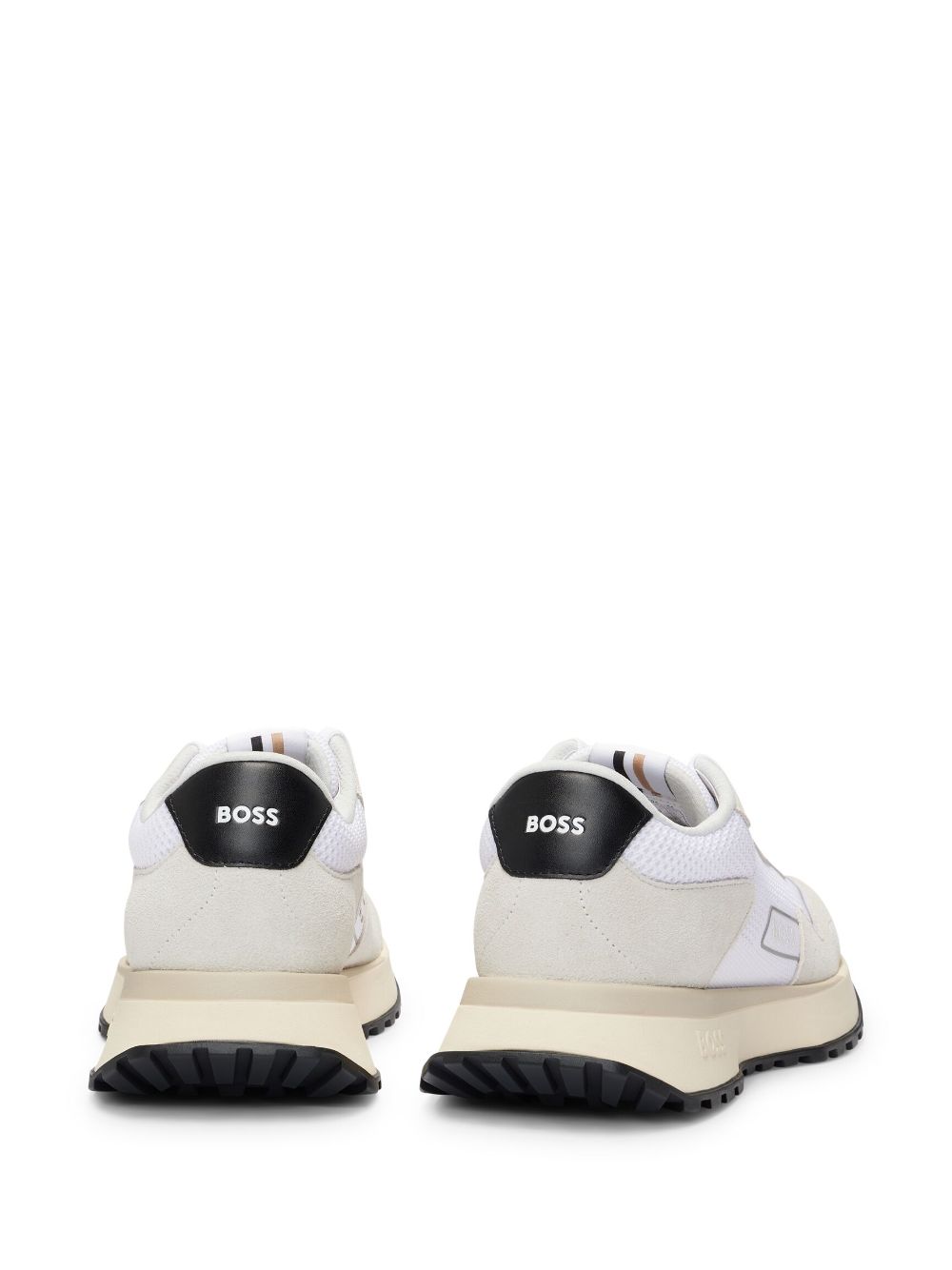 Shop Hugo Boss Panelled Low-top Sneakers In White