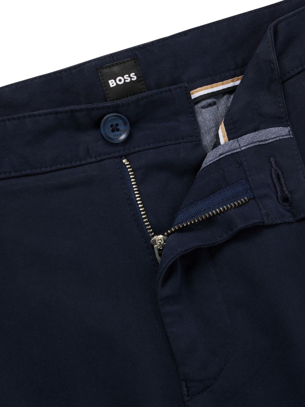 Shop Hugo Boss Stretch-cotton Twill Shorts In Blue