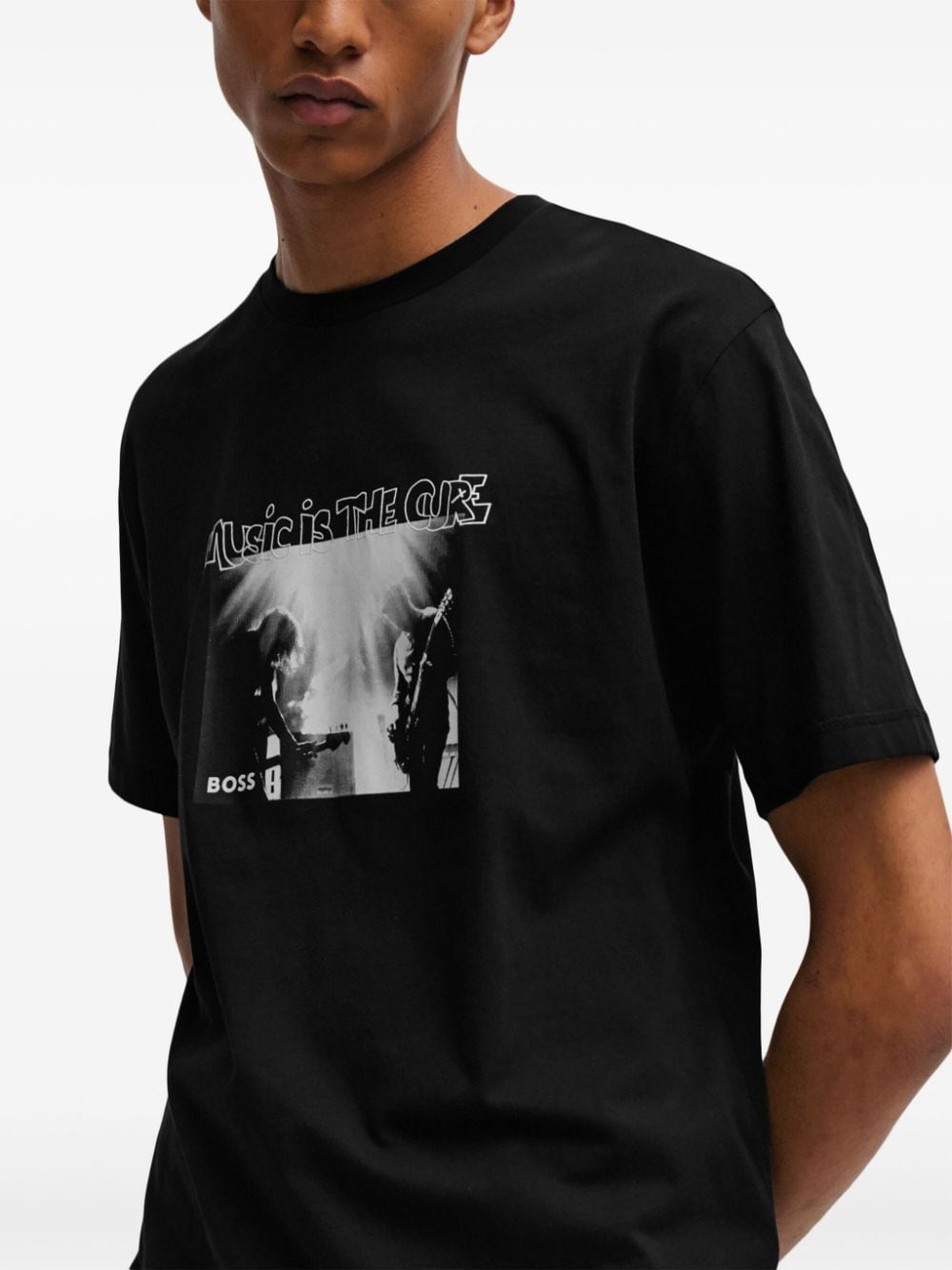 BOSS T-shirt met print Zwart