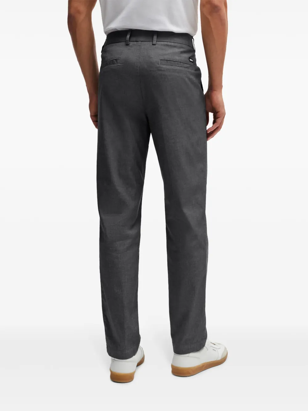 BOSS Straight katoenen chino Blauw