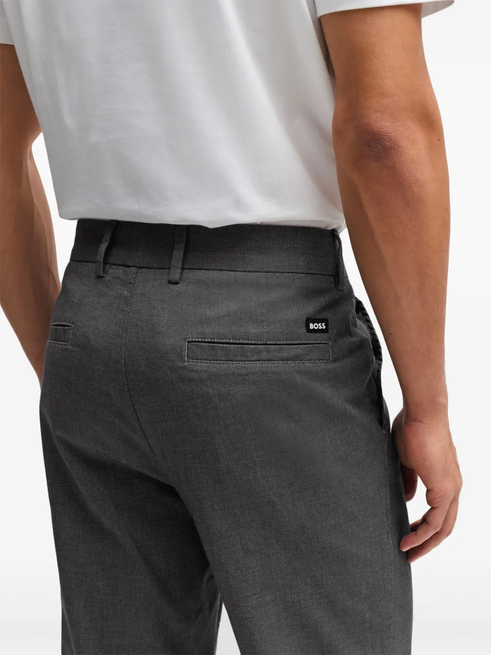 BOSS Straight katoenen chino Blauw