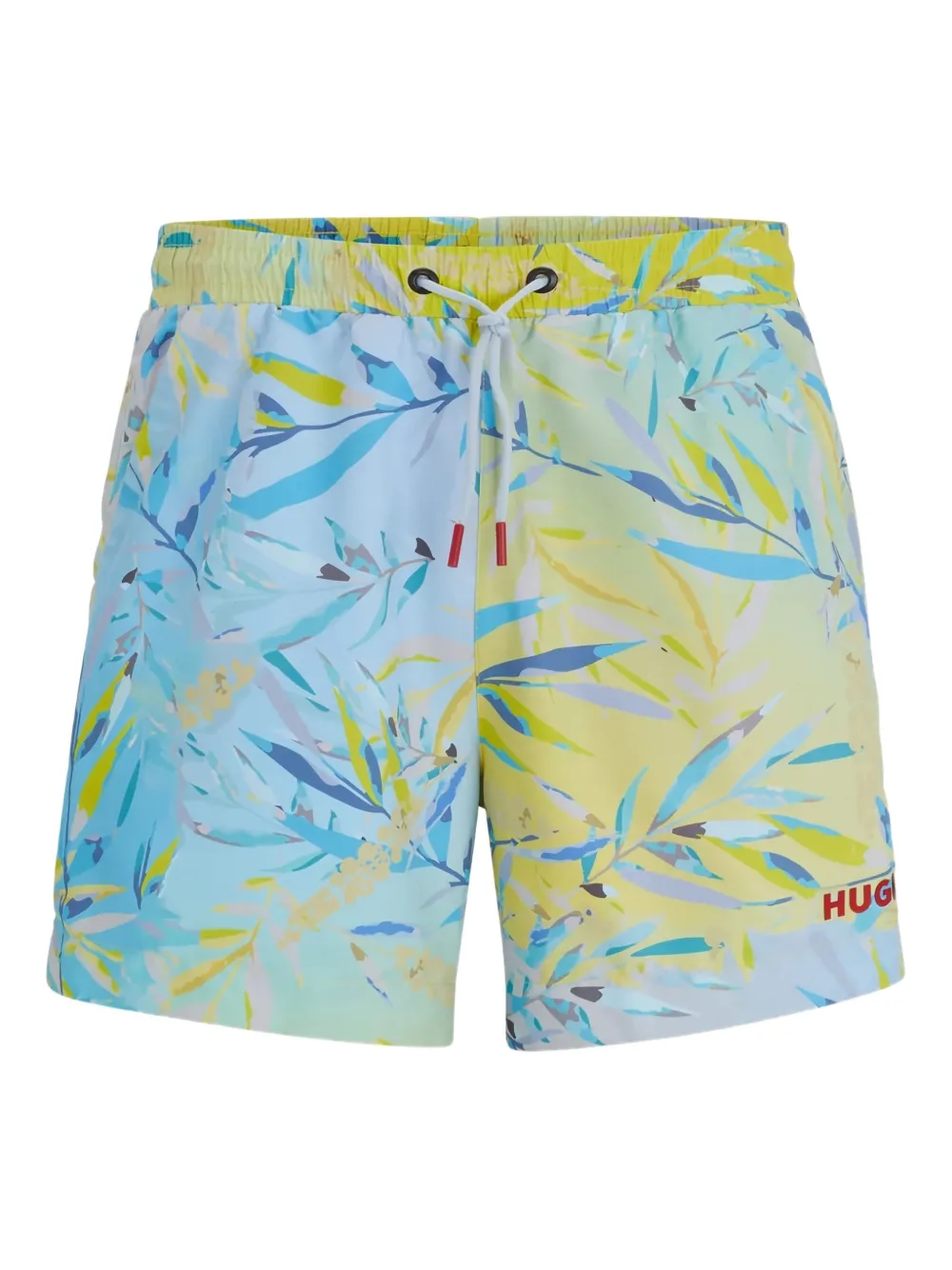 HUGO Bermuda de praia com estampa de folhas | Azul | Image 1
