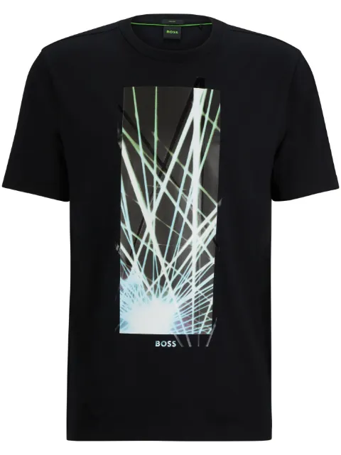 BOSS t-shirt en coton stretch à imprimé graphique