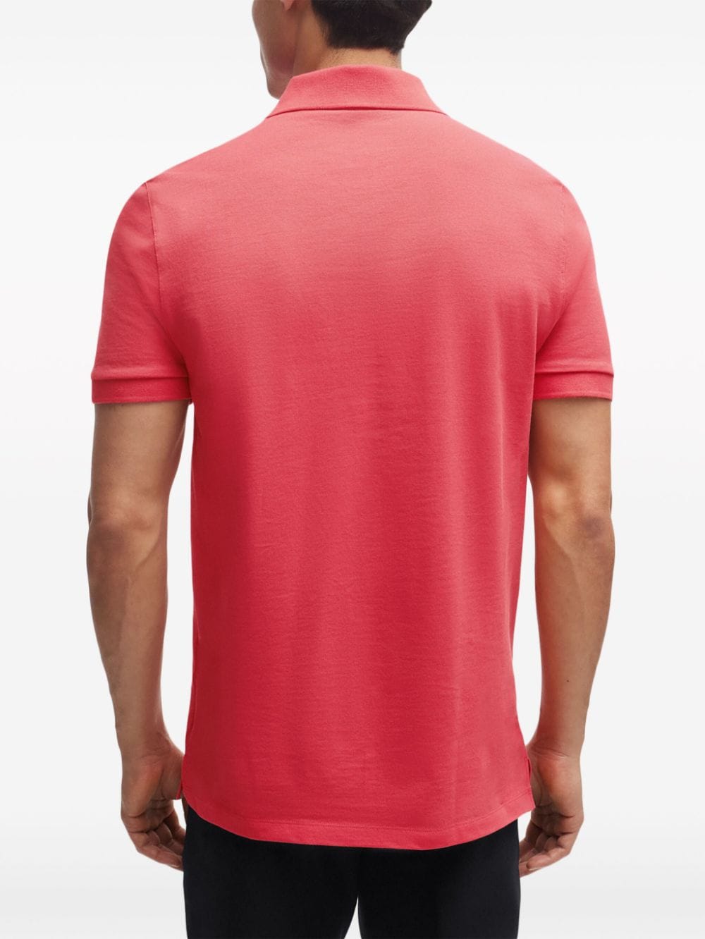 Shop Hugo Boss Logo-embroidered Polo Shirt In Pink
