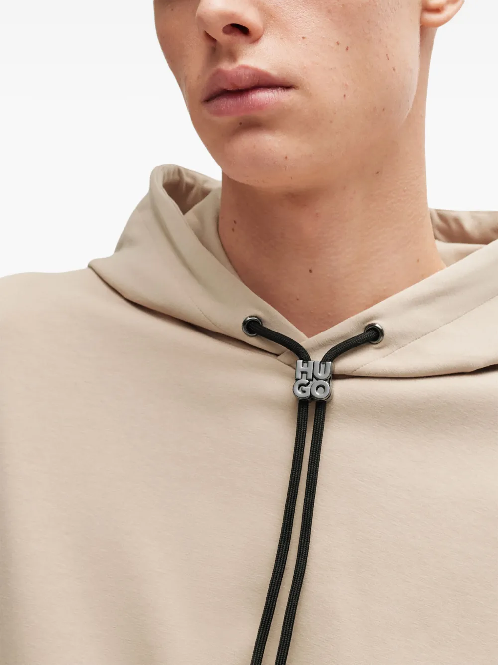 HUGO Hoodie met colourblocking Beige