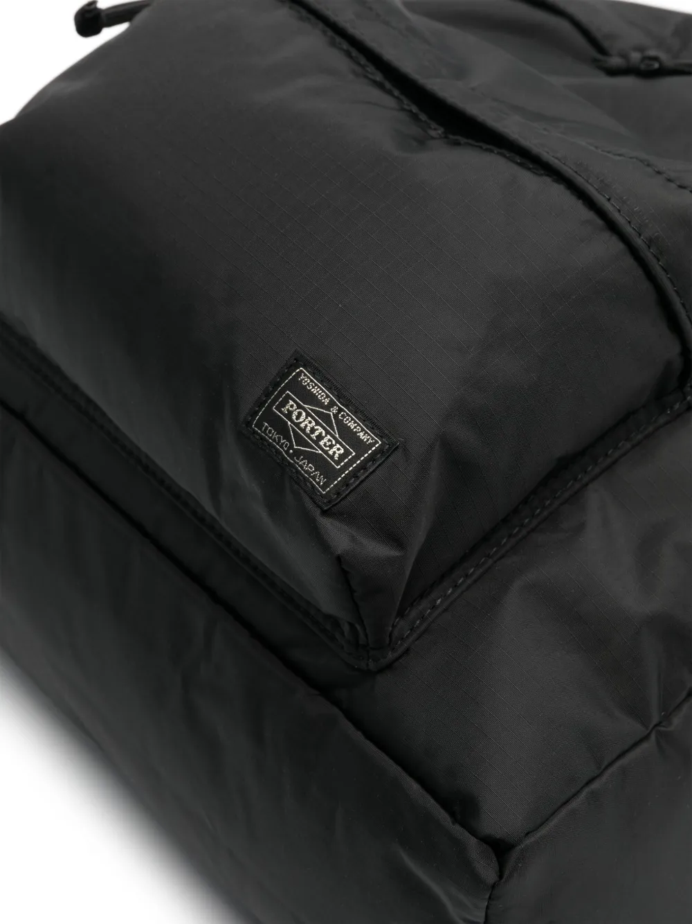 Porter-yoshida & Co Logo-patch Ripstop Backpack In Black