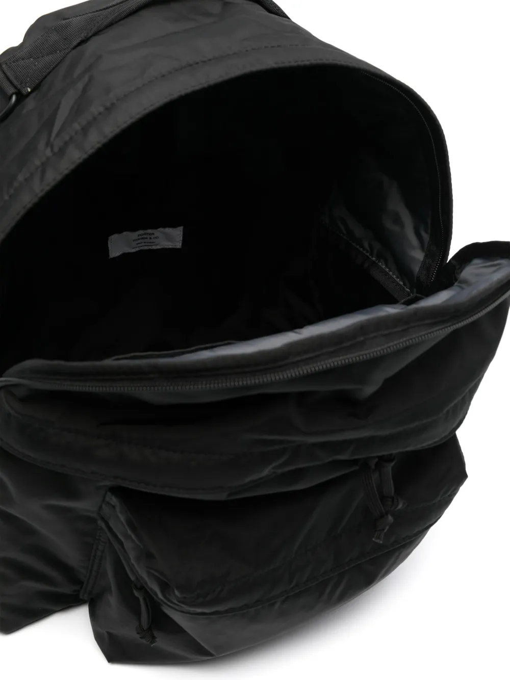 Porter-yoshida & Co Logo-patch Ripstop Backpack In Black