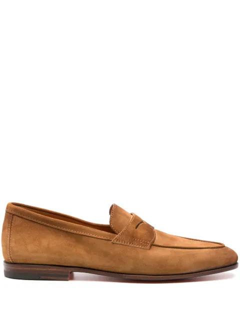 Santoni penny-slot suede loafers