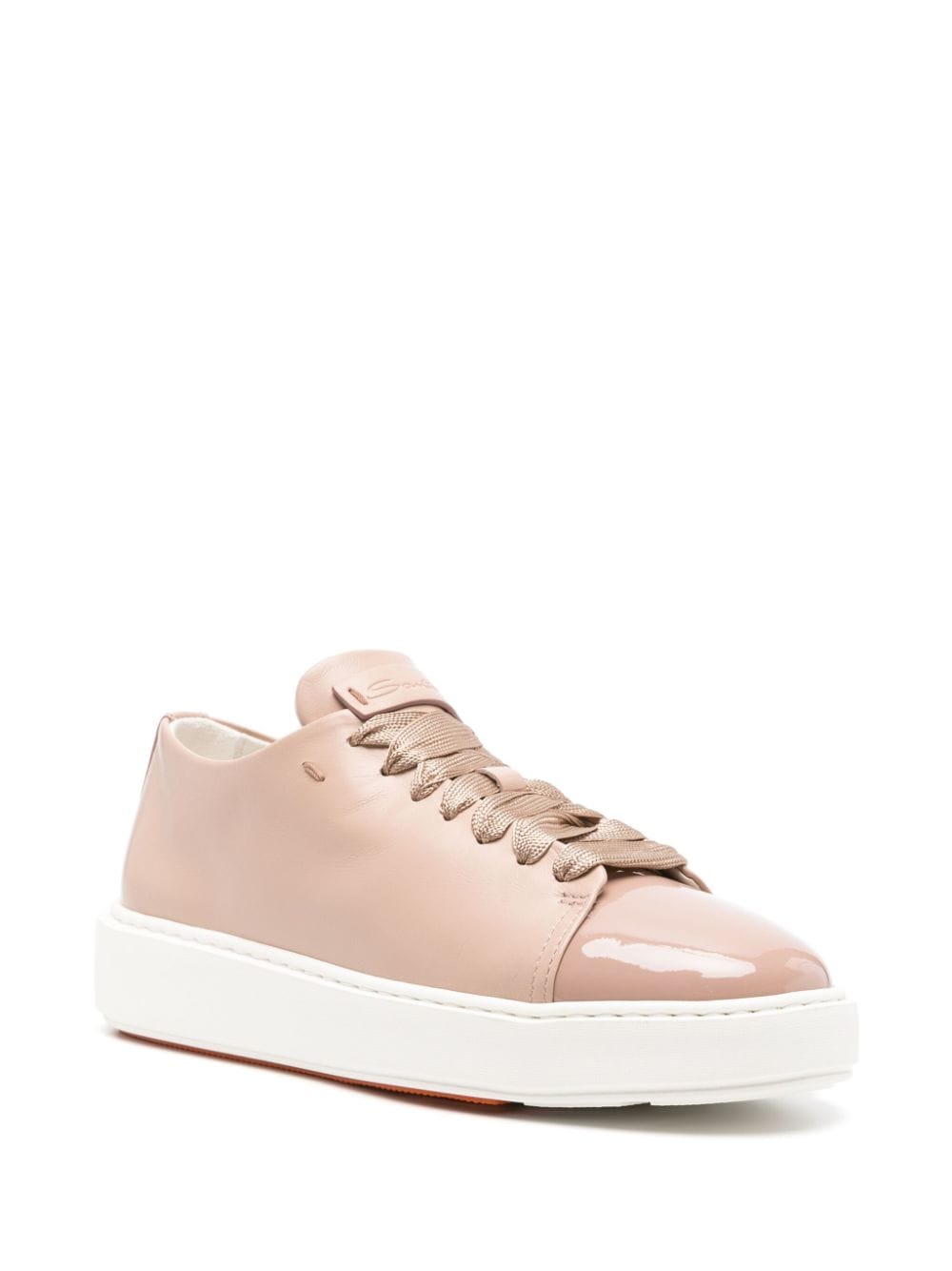 Shop Santoni Panelled Leather Sneakers In Pink