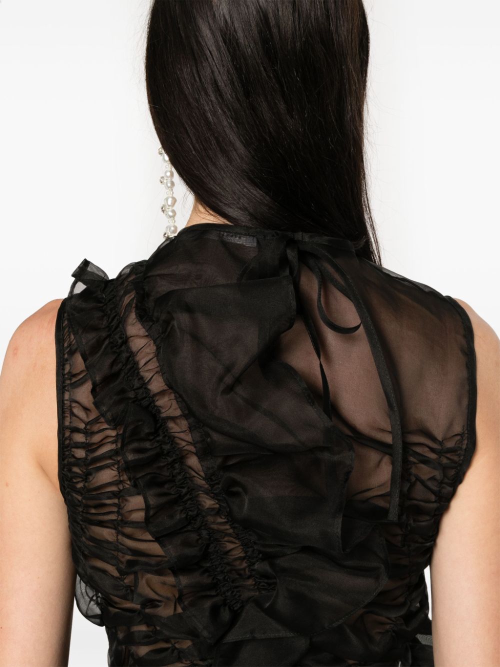 Shop Cecilie Bahnsen Geo Silk Top In Black