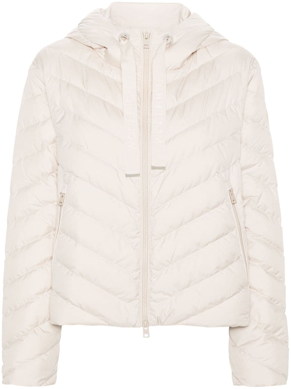 Woolrich Chevron Padded Jacket In White