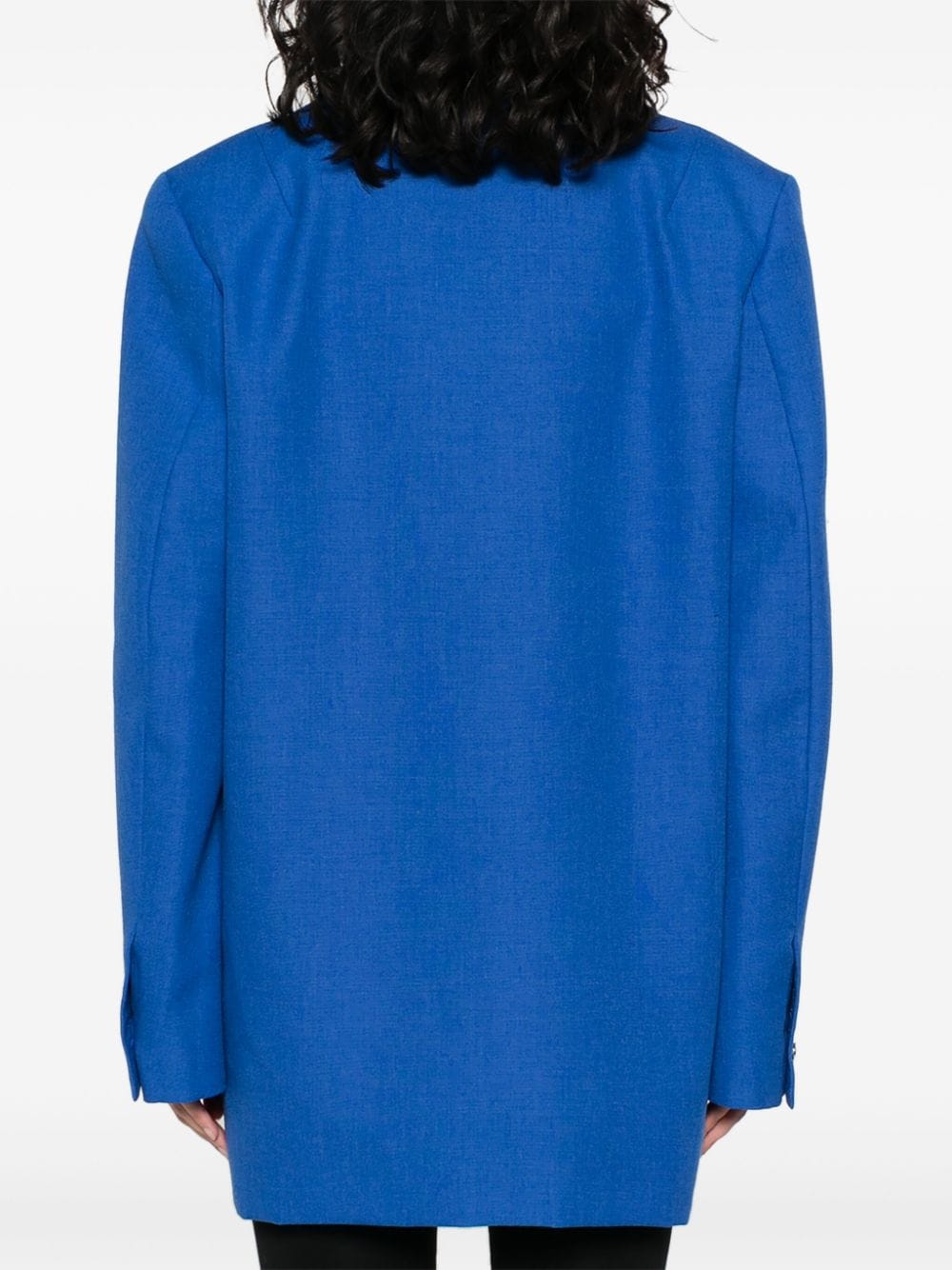 Shop Coperni Long-sleeve Wool Blouse In Blue
