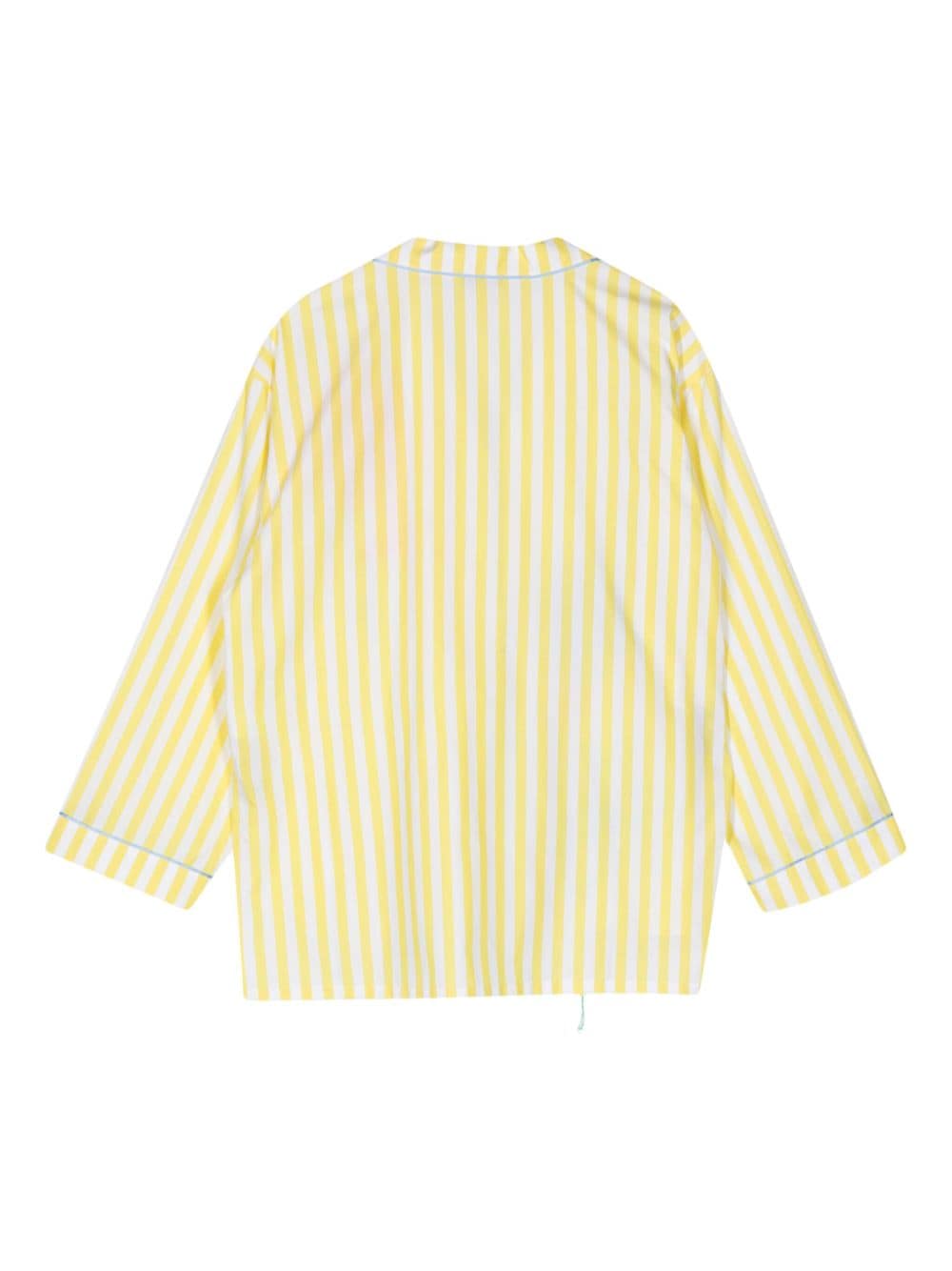 Shop Mira Mikati Floral-embroidered Cotton Shirt In Yellow