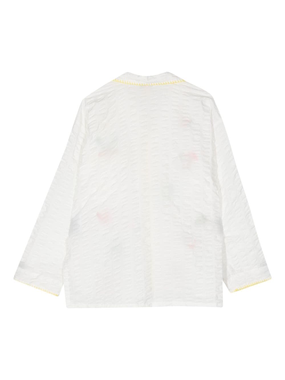 Shop Mira Mikati Embroidered Cotton Shirt In White
