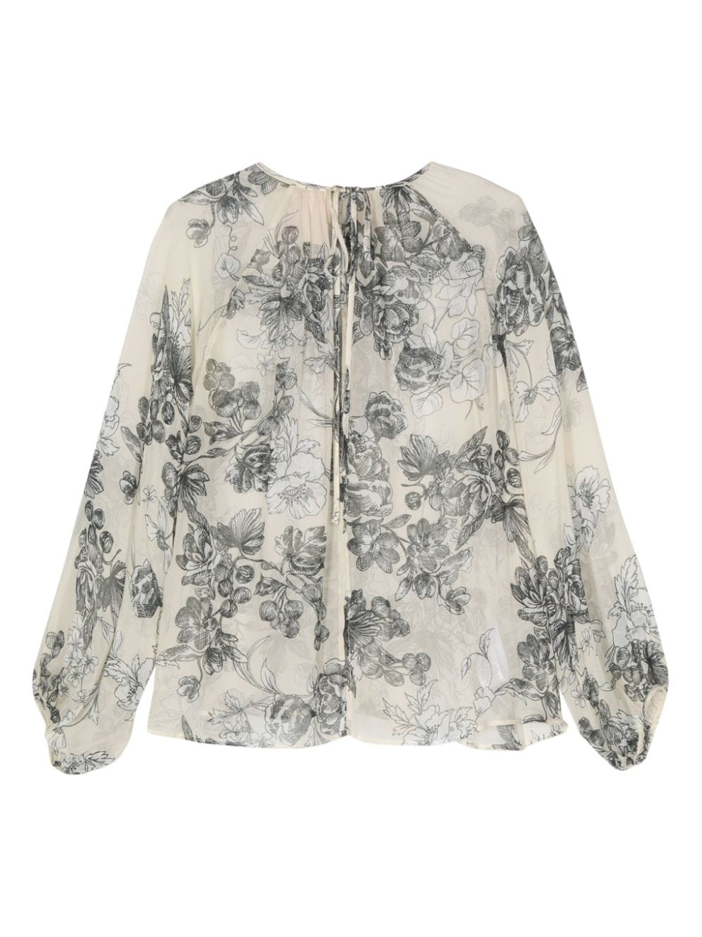 Semicouture Shirt met bloemenprint - Zwart