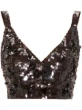 P.A.R.O.S.H. sequinned top - Brown