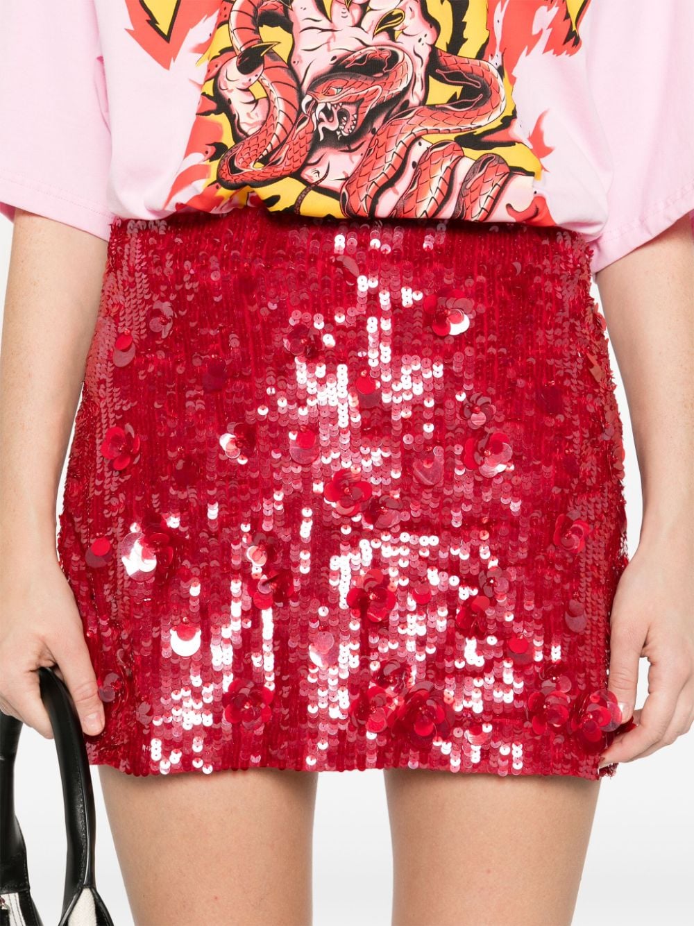 Shop P.a.r.o.s.h Glow Mini Skirt In Red