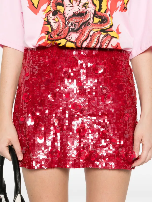 ミニスカート PAROSH Women Mini Skirts GLOW D620654 018 227977 GRAY P.A.R.O.S.H Glow Mini Kirt - Grey | Editorialist