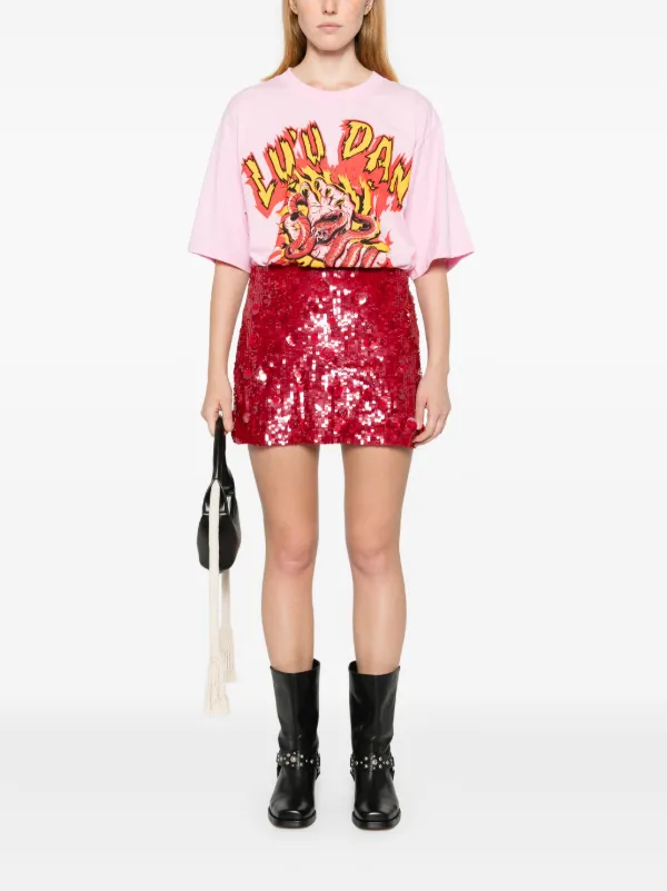 ミニスカート PAROSH Women Mini Skirts GLOW D620654 018 227977 GRAY P.A.R.O.S.H. Glow Mini Skirt | Red | FARFETCH