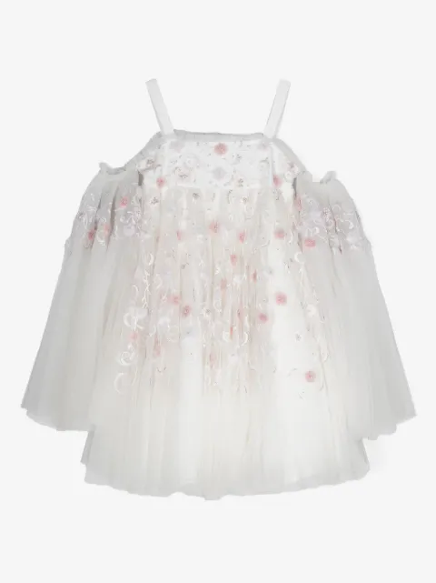 MAISON AVA Vestido com tule bordado