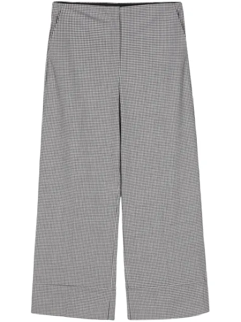 Theory check-pattern straight-leg trousers