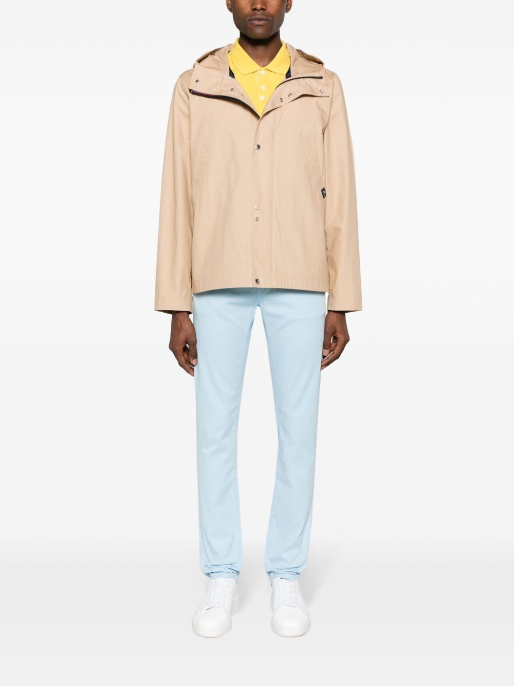 Shop Paul Smith High-neck Hooded Jacket In Neutrals
