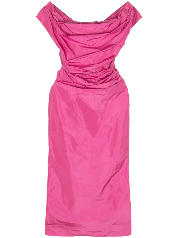 Staud Andrea Off-shoulder Midi Dress - Pink