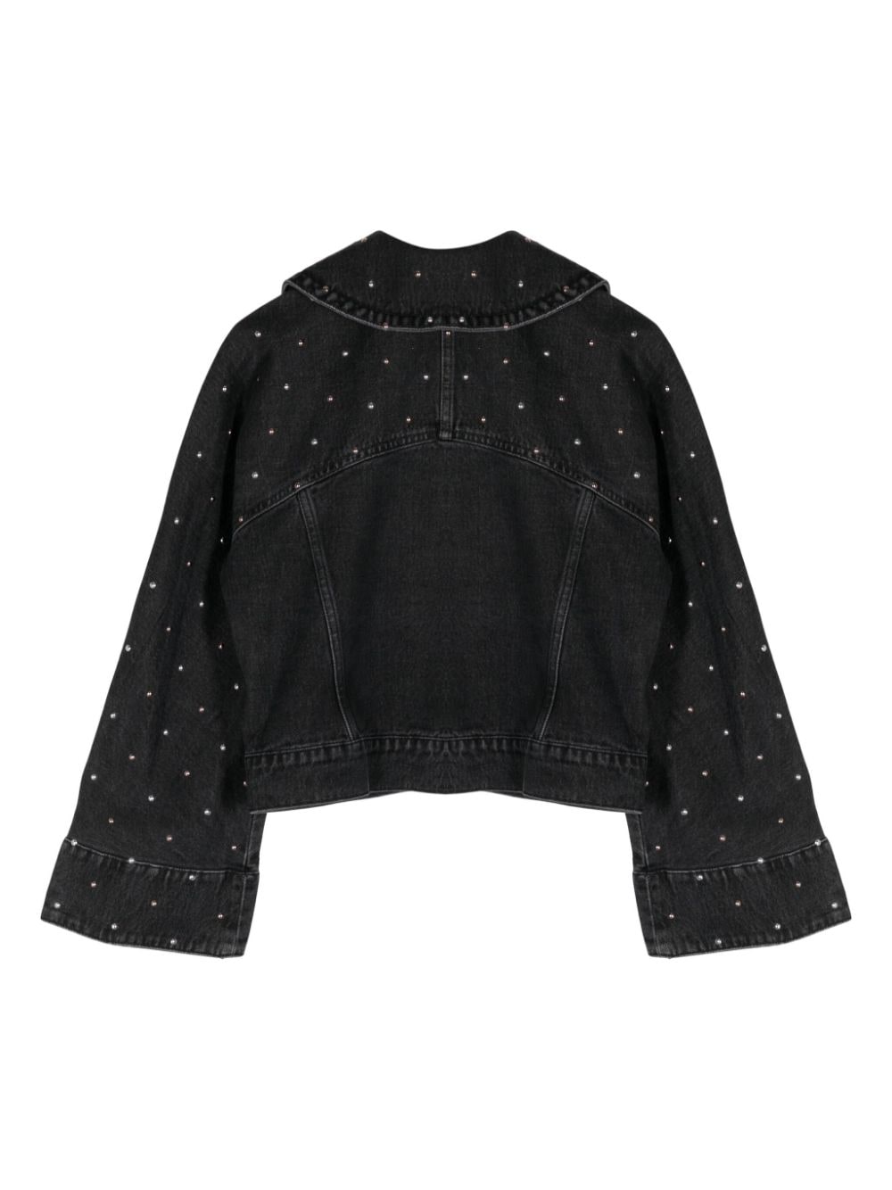 Shop Hayley Menzies Studded Denim Jacket In Black