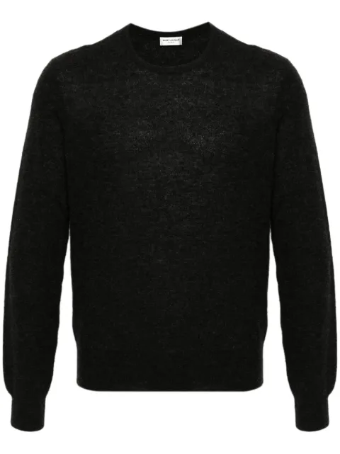 Saint Laurent mélange-effect knitted jumper