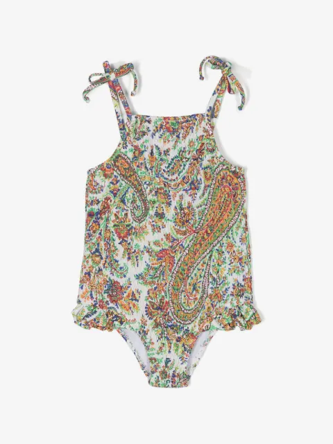 ETRO KIDS Geraffter Badeanzug mit Blumen-Print