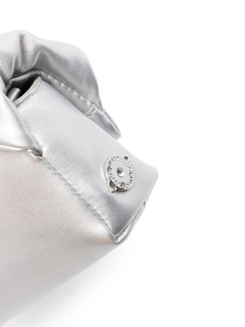 Shop Liu •jo Mini Logo-charm Tote Bag In Silver