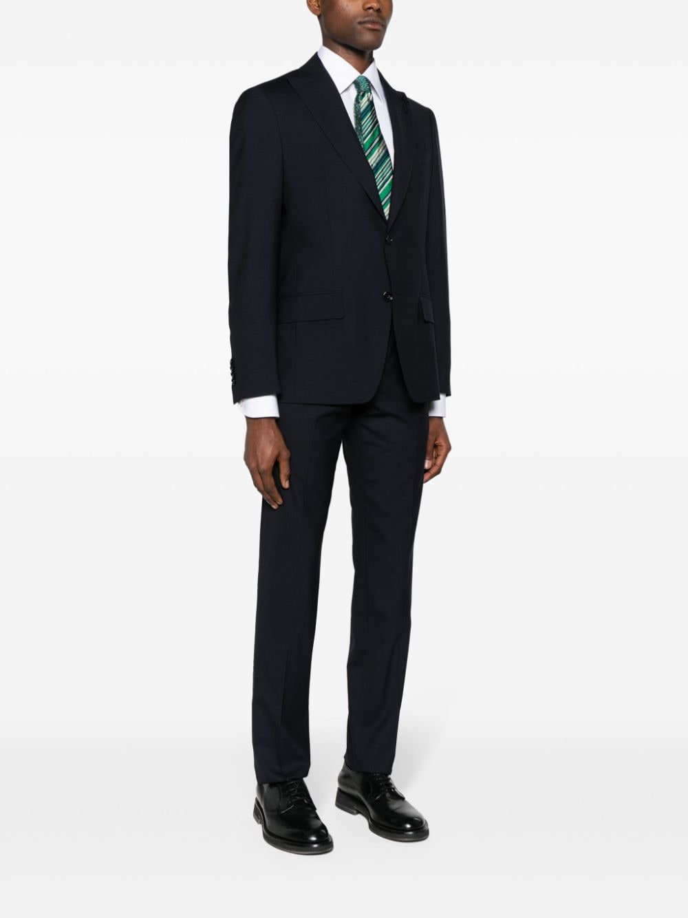 Shop Lardini Single-breasted Wool Suit In Blue