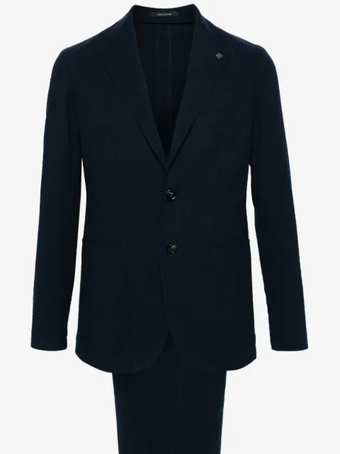 Tagliatore seersucker-texture single-breasted suit