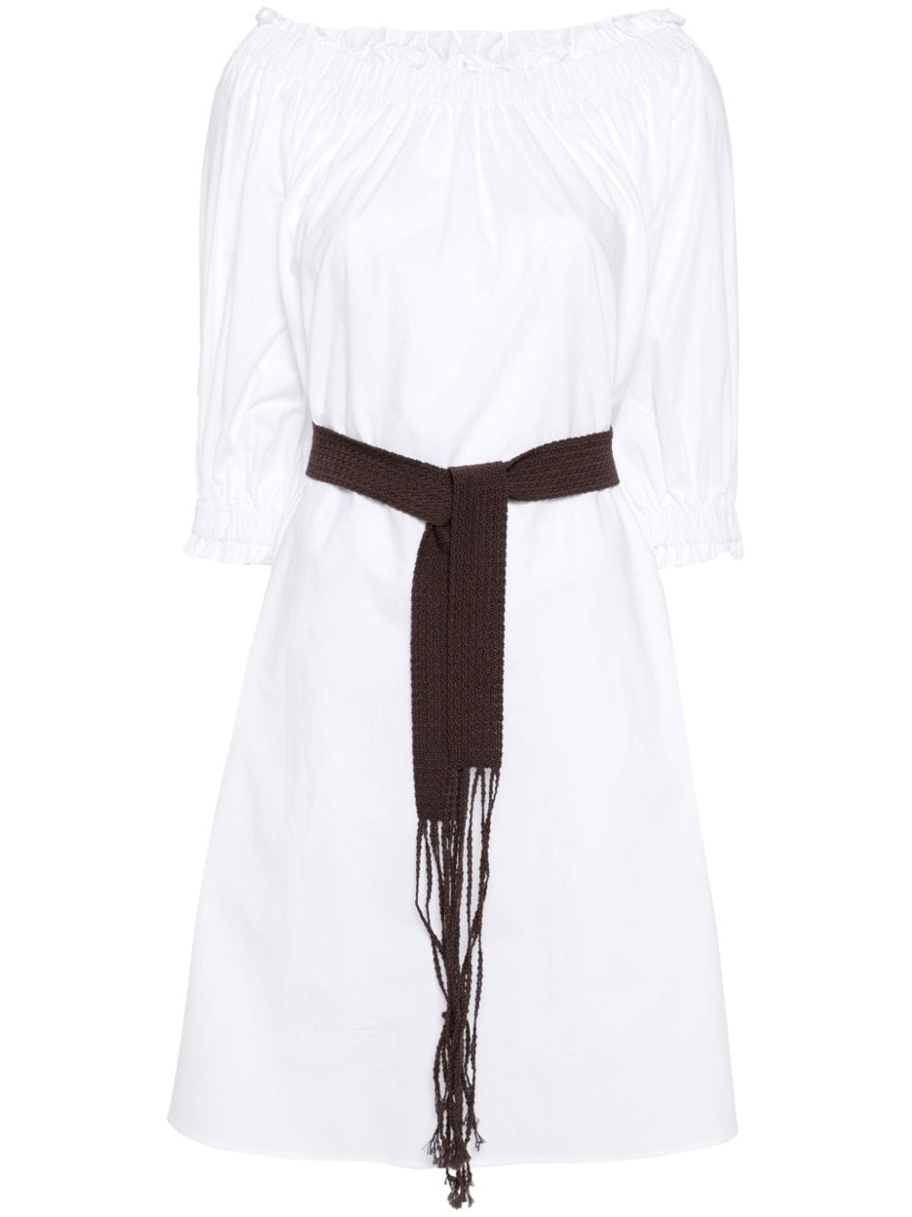 P.a.r.o.s.h Caniox Belted Mini Dress In White